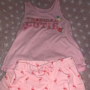 Tropical flamingo childrens place outfit
